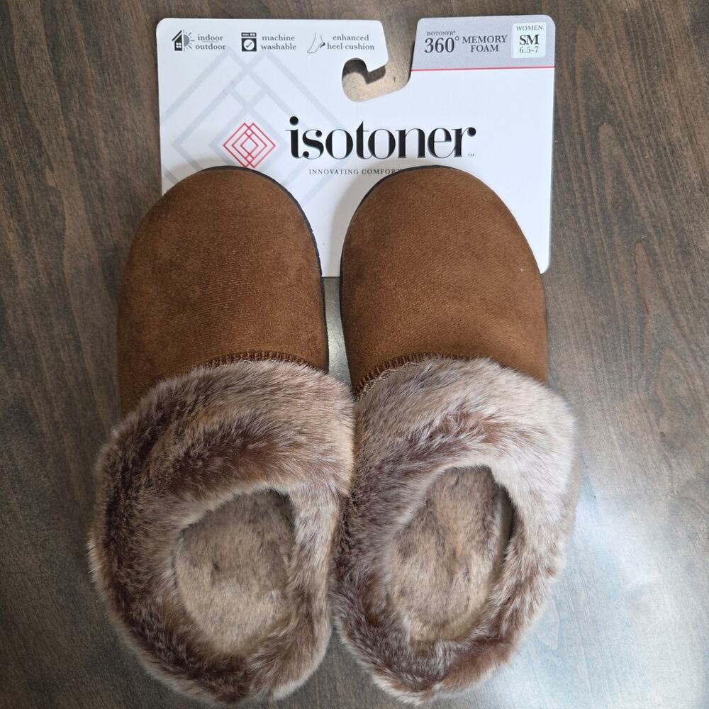 NWT Isotoner Slippers in Cognac Small (Sz 6.5 - 7)